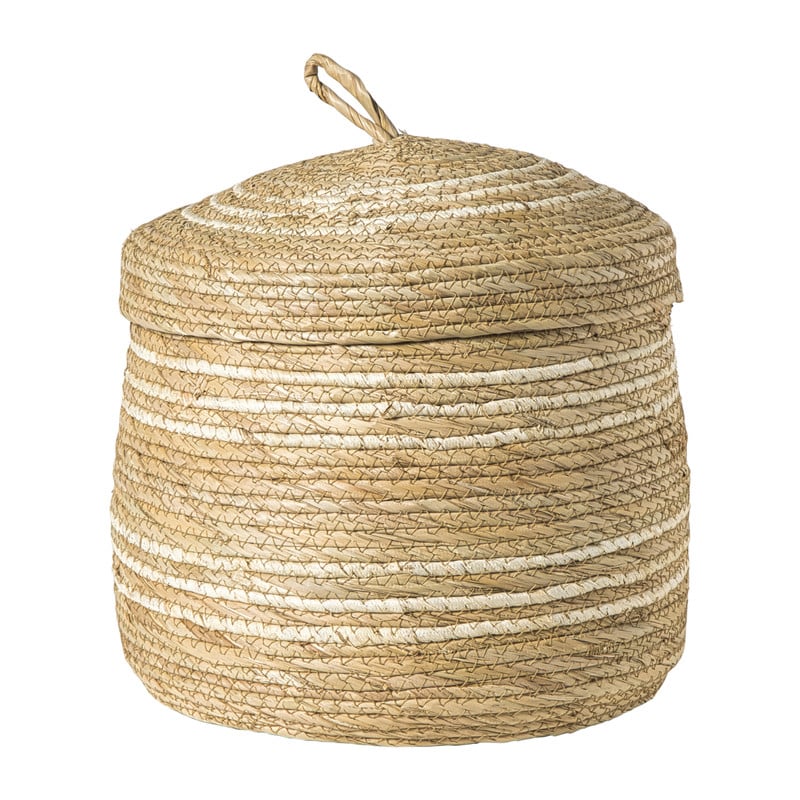 Opbergmand rond - beige - ø30x30 cm