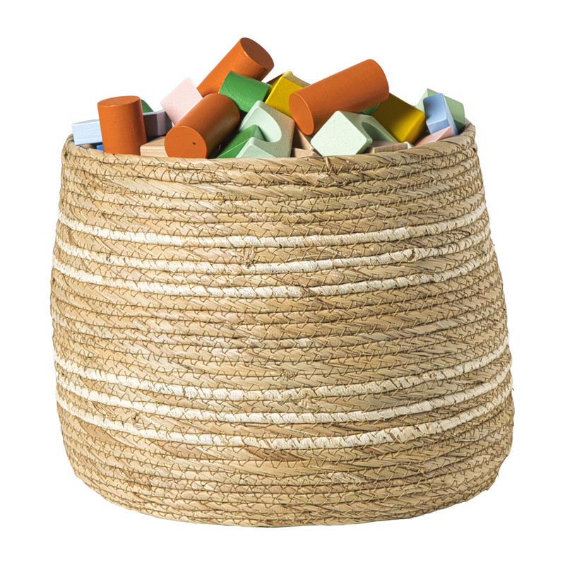 Opbergmand rond - beige - ø30x30 cm