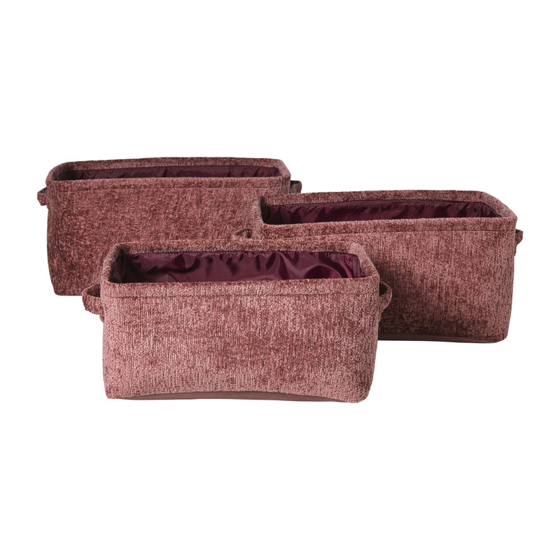 Mand chenille - rood - 30x20x14 cm