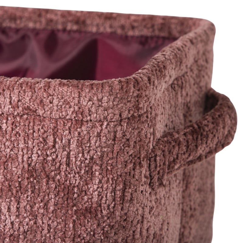 Mand chenille - rood - 30x20x14 cm