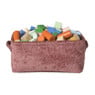 Mand chenille - rood - 30x20x14 cm