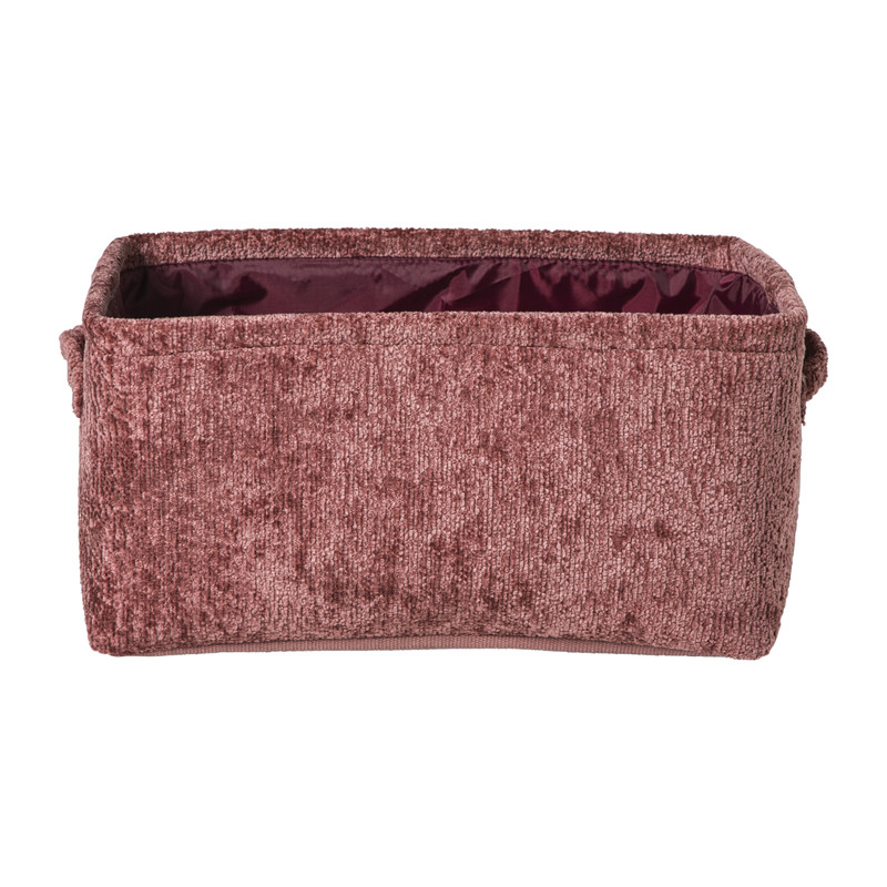 Mand chenille - rood - 33x23x16 cm