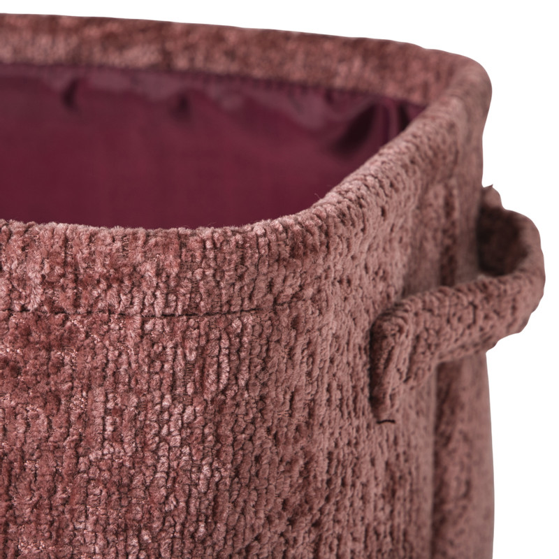 Mand chenille - rood - 36x26x18 cm