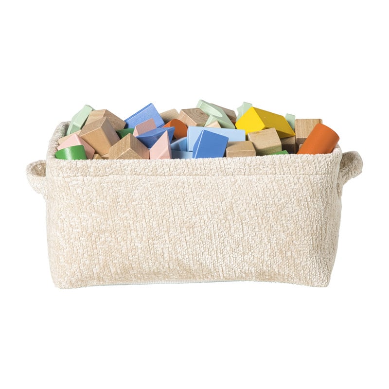 Mand chenille - wit - 30x20x14 cm
