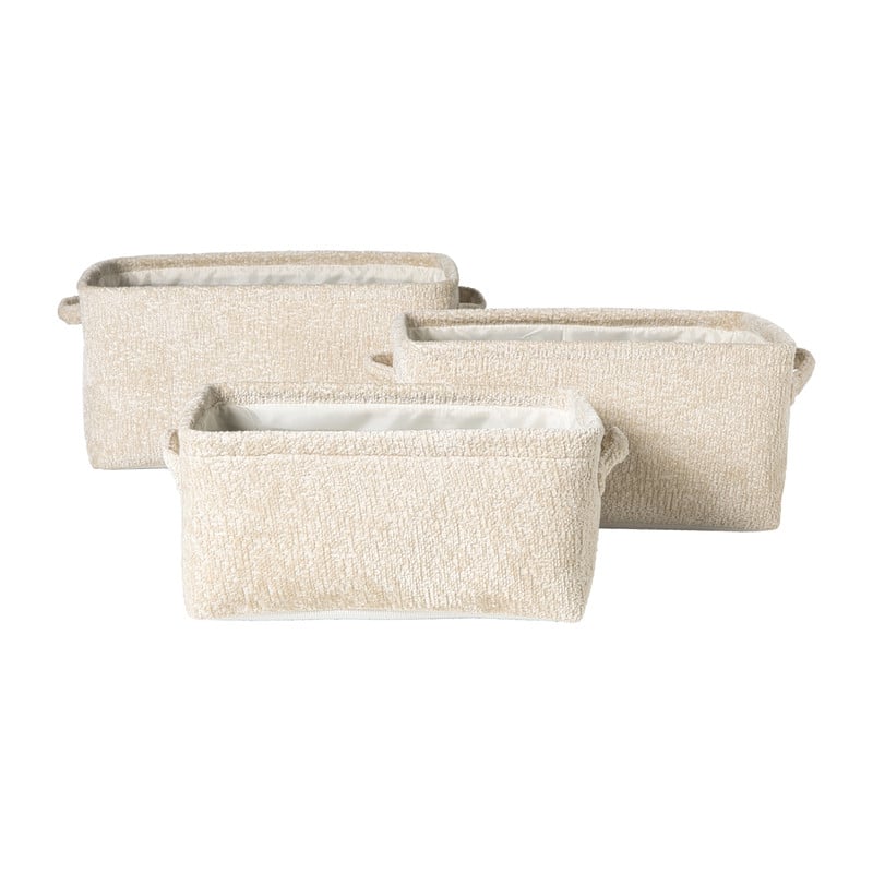 Mand chenille - wit - 30x20x14 cm