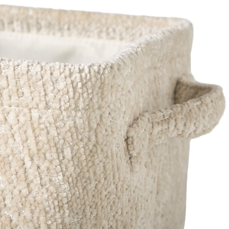 Mand chenille - wit - 30x20x14 cm