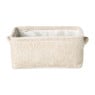 Mand chenille - wit - 30x20x14 cm