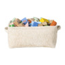 Mand chenille - wit - 30x20x14 cm