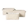 Mand chenille - wit - 30x20x14 cm