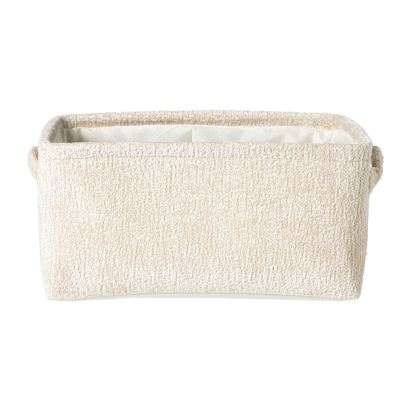 Mand chenille - wit - 33x23x16 cm