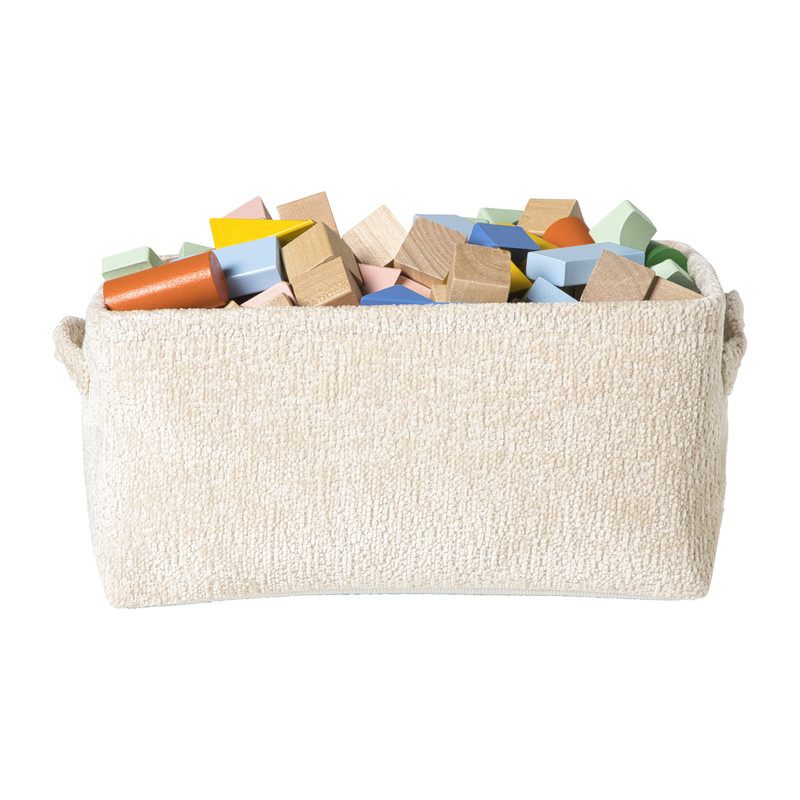 Mand chenille - wit - 33x23x16 cm
