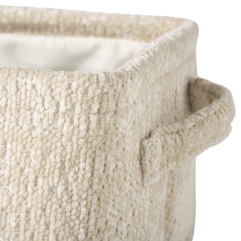 Mand chenille - wit - 33x23x16 cm