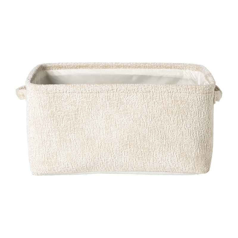Mand chenille - wit - 36x26x18 cm