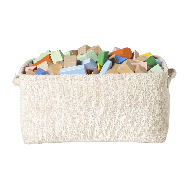 Mand chenille - wit - 36x26x18 cm