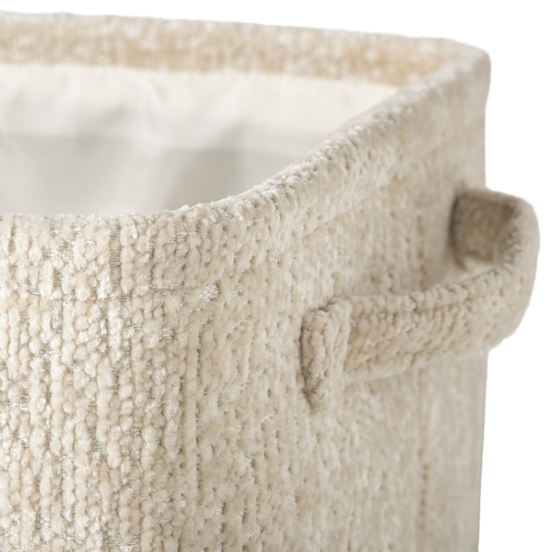Mand chenille - wit - 36x26x18 cm