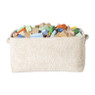 Mand chenille - wit - 36x26x18 cm
