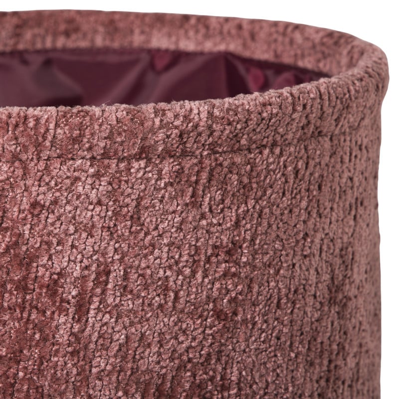 Mand chenille rond - rood - ø24x14 cm