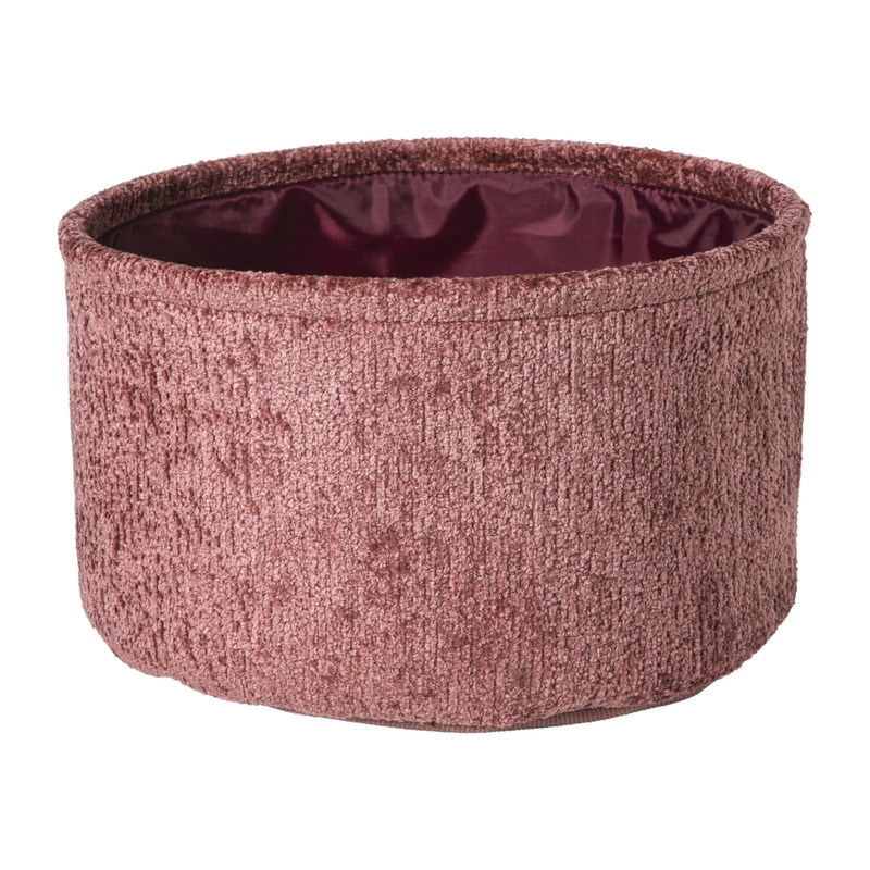 Mand chenille rond - rood - ø27x16 cm