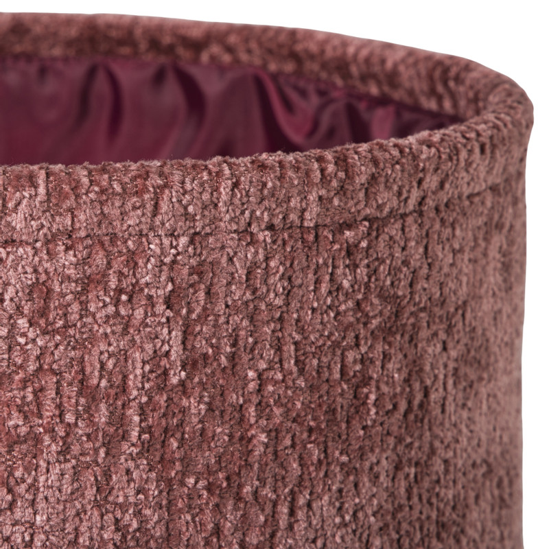 Mand chenille rond - rood - ø27x16 cm