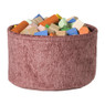 Mand chenille rond - rood - ø27x16 cm