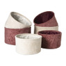 Mand chenille rond - rood - ø27x16 cm