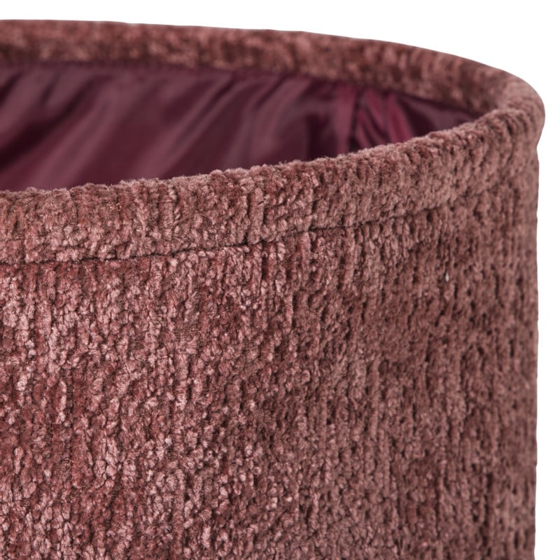 Mand chenille rond - rood - ø30x18 cm