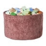 Mand chenille rond - rood - ø30x18 cm