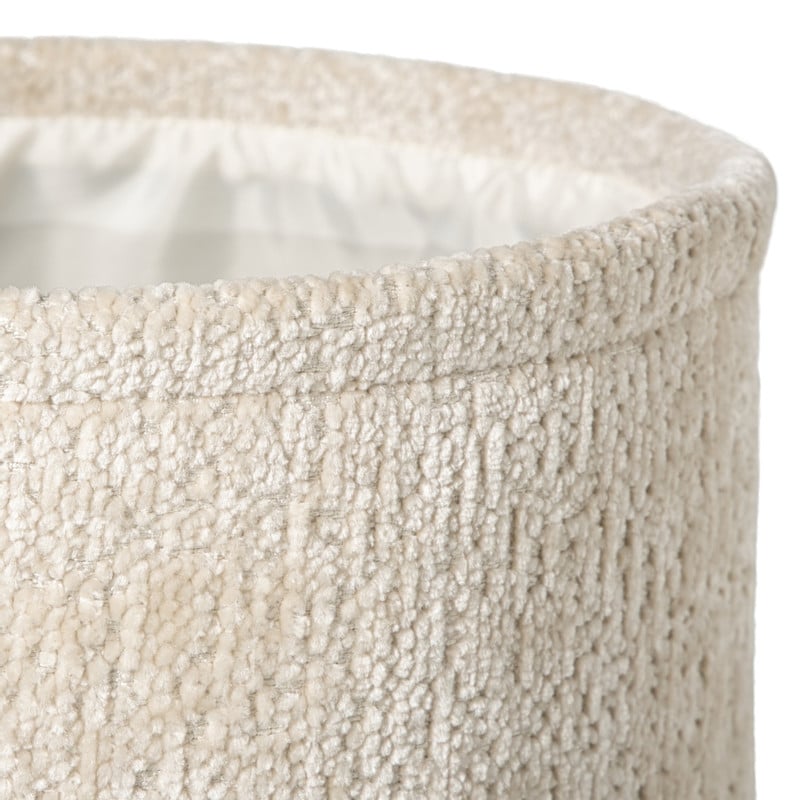 Mand chenille rond - wit - ø24x14 cm