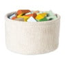 Mand chenille rond - wit - ø24x14 cm