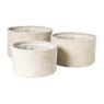 Mand chenille rond - wit - ø24x14 cm