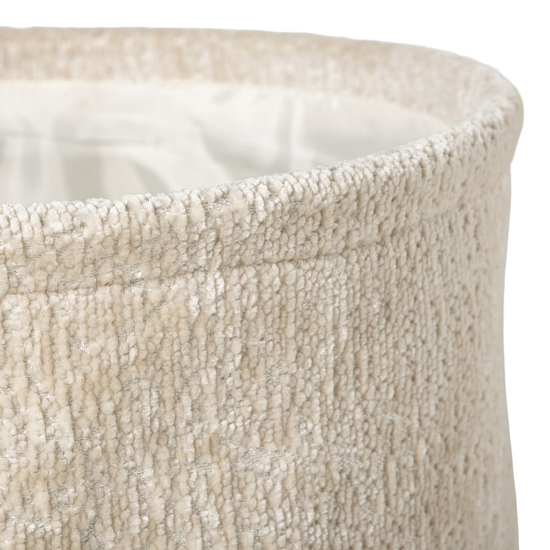 Mand chenille rond - wit - ø30x18 cm