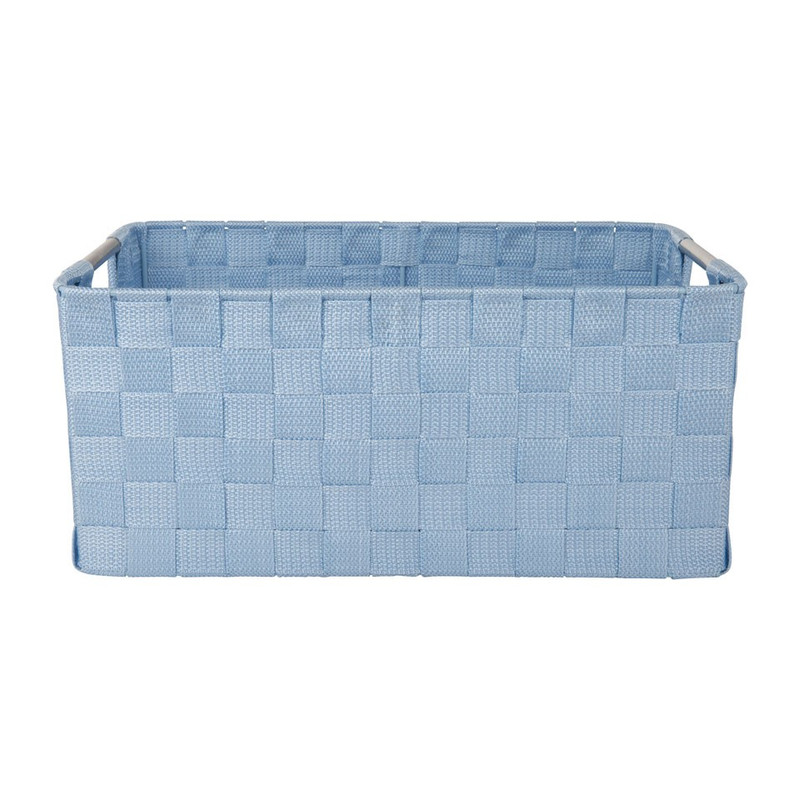 Lademand chroom handle - licht blauw - 36x26x16cm