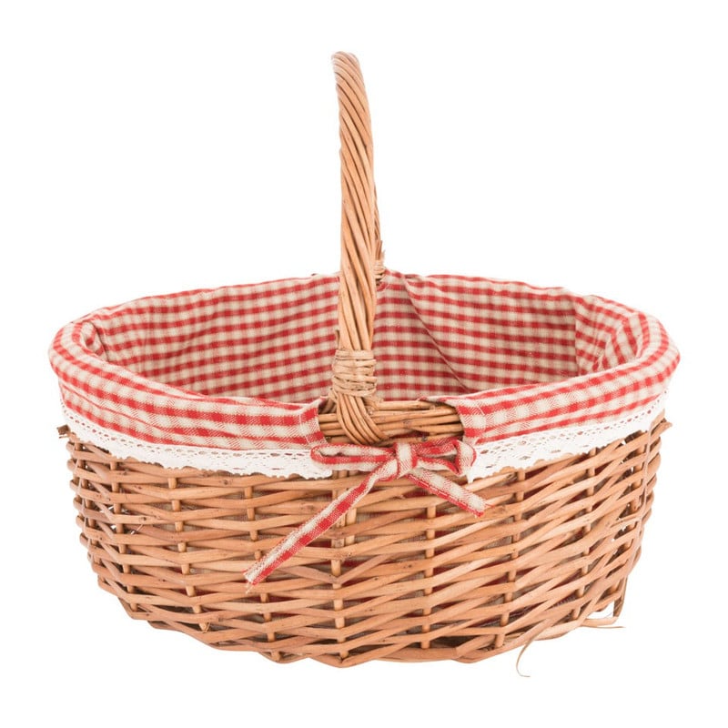Picknickmand met ruitjesprint 41x31x31cm