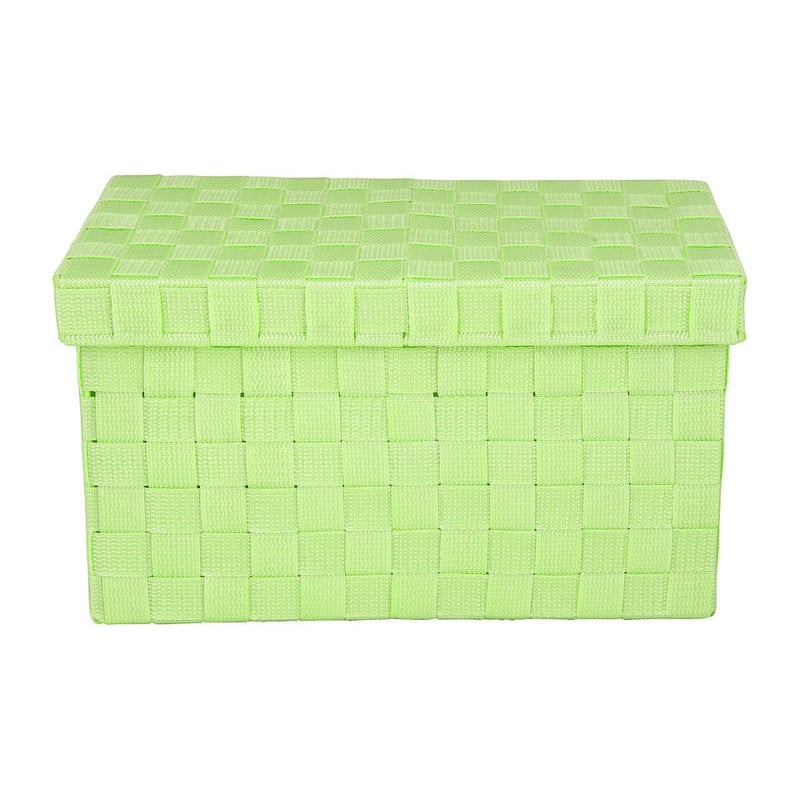 Gevlochten opbergbox - 20x20x36 cm - groen