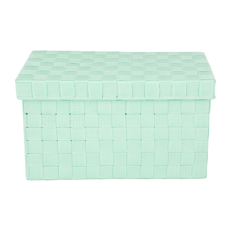 Gevlochten opbergbox S blauw