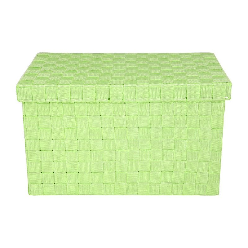 Gevlochten opbergbox M groen