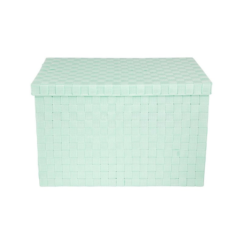 Gevlochten opbergbox XL blauw
