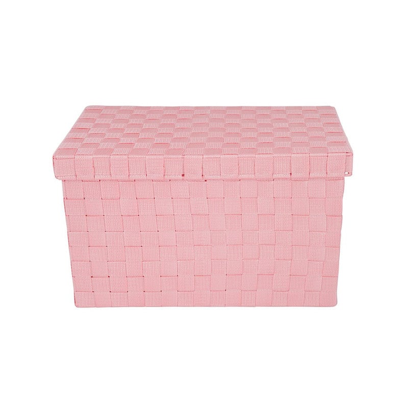 Gevlochten opbergbox L roze