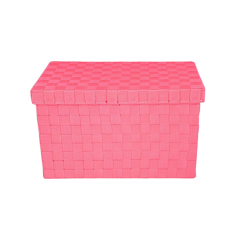 Gevlochten opbergbox L fuchsia