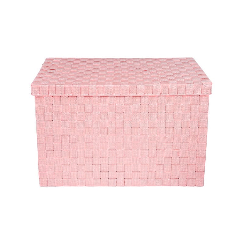 Gevlochten opbergbox XL roze