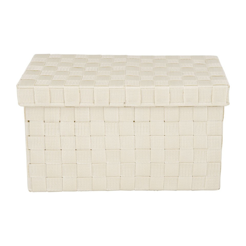 Gevlochten opbergbox S beige