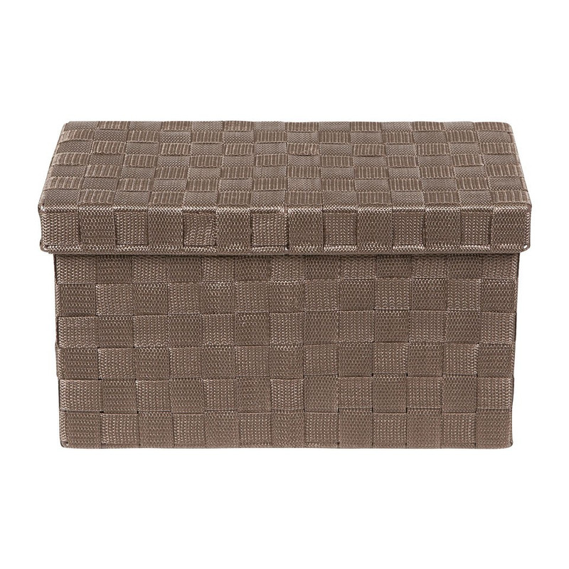 Gevlochten opbergbox S bruin
