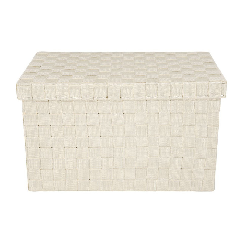 Gevlochten opbergbox M beige 