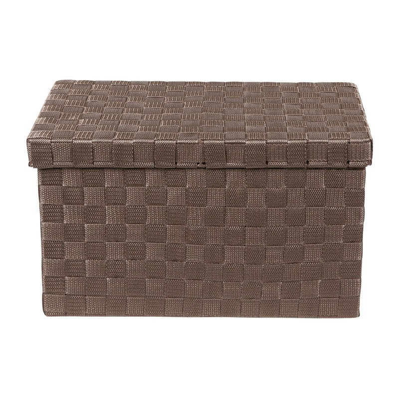 Gevlochten opbergbox M bruin
