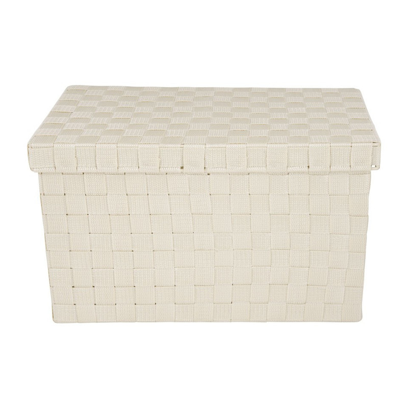 Gevlochten opbergbox L beige