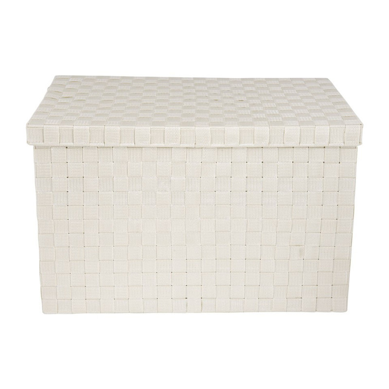 Gevlochten opbergbox XL beige