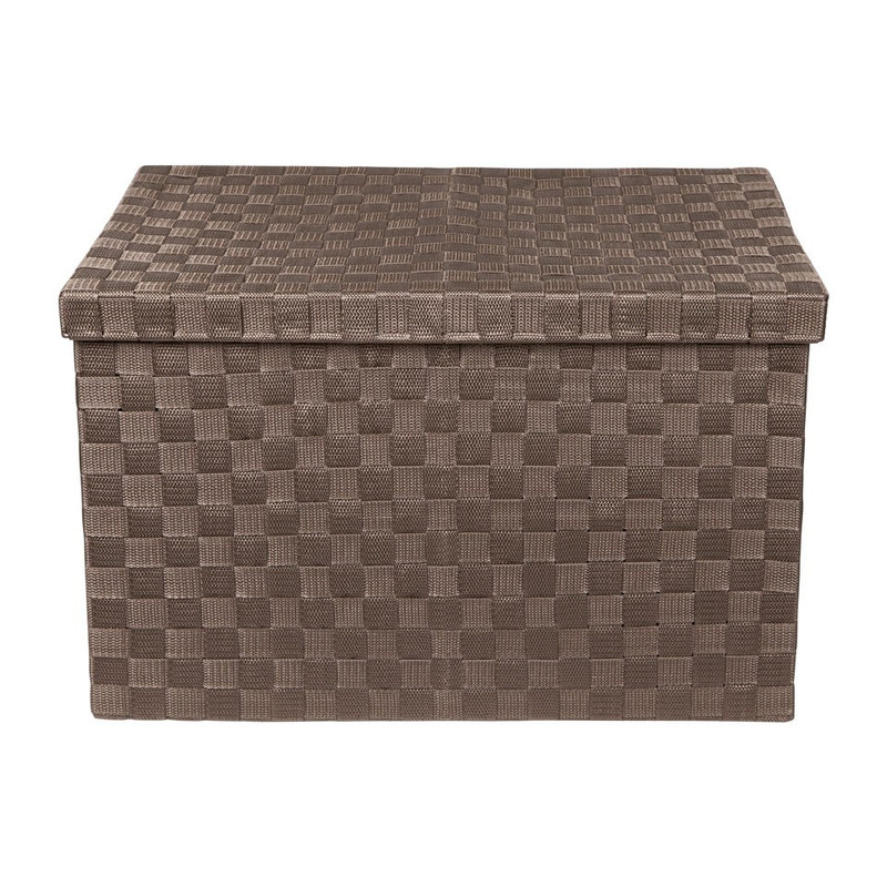 Gevlochten opbergbox XL bruin