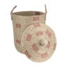 Wasmand Cobra - roze/wit - 43x52 cm
