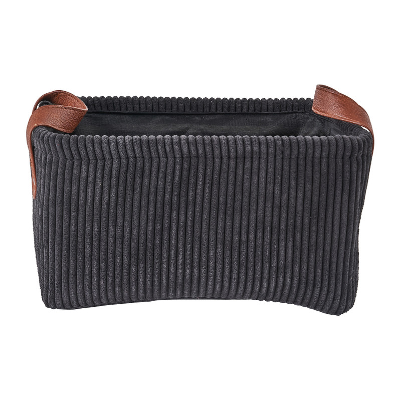 Mand corduroy - zwart - 30x21x16 cm