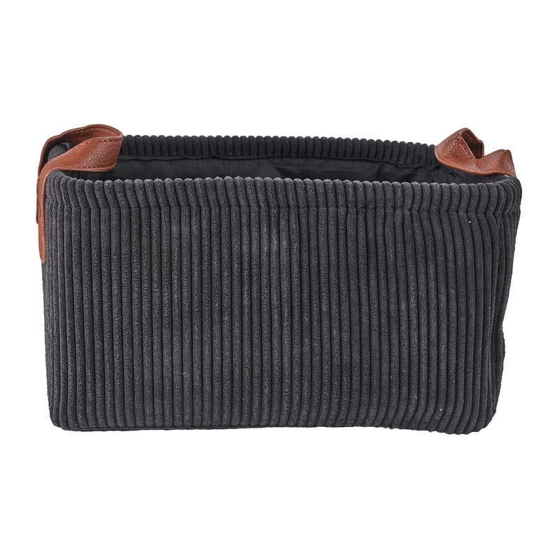 Mand corduroy - zwart - 33x23x18 cm